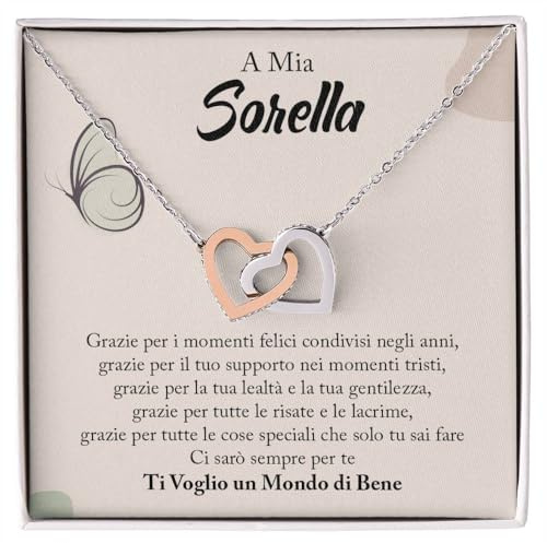 NONNA PROFESSIONISTA Collana Donna A Mia Sorella Argento Idee Regali per lei Compleanno o Natale - Cofanetto con DEDICA incluso (Oro - Sorella)