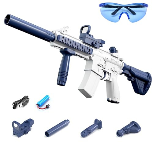 Pistola de agua eléctrica para adultos y niños, juguete para rifle de agua y rociador, con gafas de protección