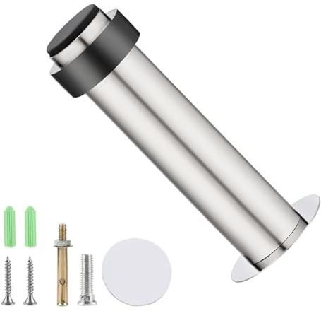 Misuyue Butee de Porte Murale/Sol Inoxydable - Bloc Bloque Porte Adhesive Anti Bruit - Arret de Porte pour Protection Poignee porte Murs et Meubles - 100mm