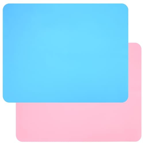 2 Stück Silikonmatte 50x40 cm, Silikonmatte für Epoxidharz, Bastelunterlage, Silikon Bastelmatte, Malunterlage für Kinder, Mehrzweck Antihafte Rutschfeste Silikon Unterlage, Platzset, Tischmatte