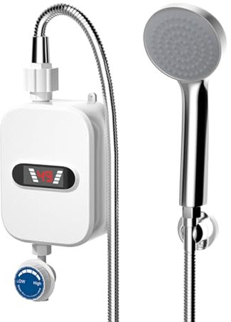 Chauffe-douche Électrique - Chauffe-Eau Électrique Instantané, 3,5 KW Chauffe-Eau Instantané Température Réglable Avec Affichage LED, Chauffe-eau 110 V Sans Réservoir Étanche Élimine Le Temps