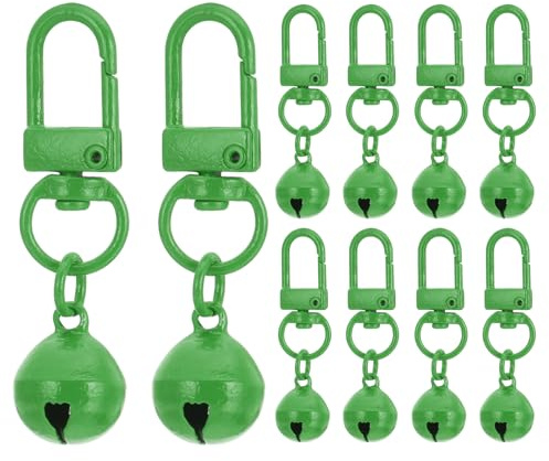 PATIKIL 20 Pezzi Campanellini Per Cani, Campanellino Per Gatti Campanellini Per Collari Per Animali Domestici Piccoli Portachiavi Carino All'Ingrosso Sonagli Forti Per Collari, Verde