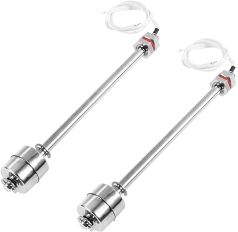 FOCMKEAS 2 Pcs Stainless Steel Float Switch Water Level Sensor Water Level Controller Sensor Switch M10 for Smart Toilet Solar Tank Pool Pump Liquid Control Length 168mm Silver