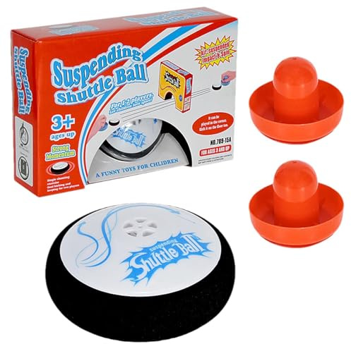 Generico Hockey Hover Puck – Ensemble de hockey flottant électrique, mini jeu de portes flottantes électriques, avec 2 boutons rouges, jeu de table aérodynamique à piles, jouet avec Illuminaz