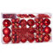 Deuba® Weihnachstkugeln 66tlg Ø 3-6cm Kunststoff matt glänzend Christbaumkugeln Christbaumschmuck Anhänger Weihnachtsbaumkugeln Weihnachtsdeko Rot