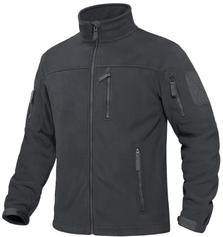 KEFITEVD Army Jacke Herren Bundeswehr Pullover Warm Übergangsjacke Herbst Winter Thermo Jacke Viele Taschen Wanderjacke Jagdjacke Dunkelgrau 3XL