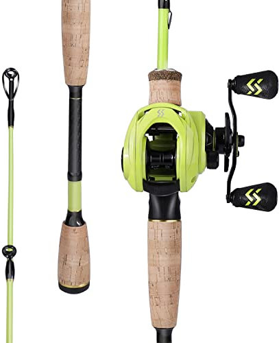 Sougayilang Baitcaster Combos, Leichte Baticasting Combo, 2 Abschnitte M/MH Baitcasting Rod Combo, 5.9FT/6.9FT Angelrute und Rollen-Kit-2.1YGH-L