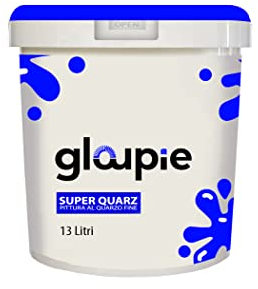 GLOUPIE SUPER QUARZ Pittura Al Quarzo Per Esterno Resistente Alle Intemperie, 13 Litri, Bianco, Made In Italy