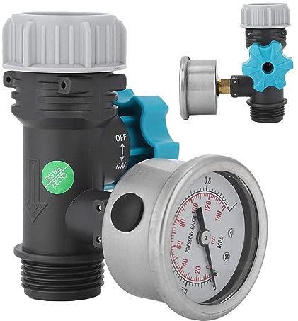 Luckxing Regolatore d'Acqua da Giardino, Valvola 'Acqua a Tenuta stagna Regolabile con manometro, Comodo Riduttore di Pressione per Colture agricole frutteti Giardini