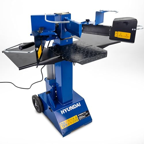 Hyundai 8 Tonne Vertical Electric Log Splitter with Hydraulic Ram, Dual Handle Control 550mm Length Suitable for Splitting Logs up to 300mm