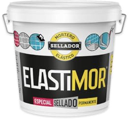 ELASTIMOR Mortero Sellador, Cemento Express, Impermeable, para encintados, llagueados, sellados, rejunteados, reparaciones, Cubo 6 Kg