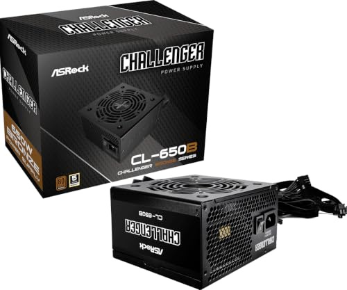 Fuente ALIMENTACION ASROCK CL-650B,PSU,650W,80 Plus Bronze,120MM,Active PFC,PCI-E (6+2 Pin) x4,SATA (5 Pin) x4