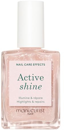 Manucurist Active Shine Nude Vernis à Ongles Soin Reparateur Illuminant Bio-Sourcé : Extrait de Betterave, AHA, Vernis a Ongle Nourrissant, Fortifiant Ongle, Hydratant - Vernis Beige Nacré