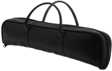YARNOW Paquet Grand Rangement de Transport en Cuir Synthétique pour Flûte 16 Trous Noir Léger et Facile à Porter pour Musiciens Lors de Performances et Occasions Diverses