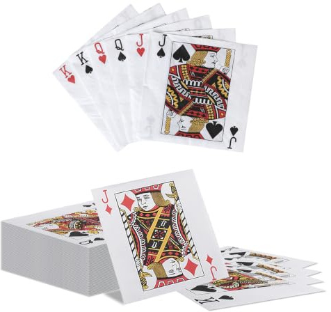 Tapufitil 60 Servilletas con Motivo de Cartas de Póker JQK, Servilletas Decorativas de Casino y Las Vegas, Servilletas de Papel Desechables de 33x33 cm para Fiestas de Casino y Celebraciones