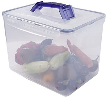 LocknLock HPL889 - Food Storage Container - Dishwasher and Microwave Safe - BPA Free - 100% Air and Water Tight -Clear/Blue - 12L