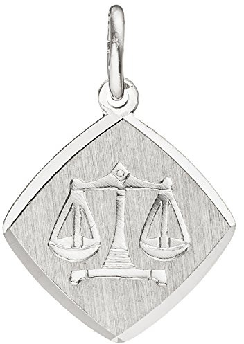 Jobo Sternzeichen-Anhänger Waage aus 925 Sterling Silberteil teil matt