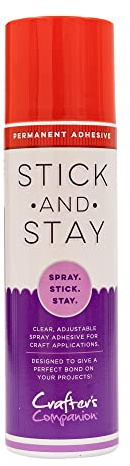 Stick & Stay Permanent Adhesive Spray for Papercraft (250ml) - Perfect for Papercraft Applications - Repositionable For 2 Minutes - By Crafter’s Companion