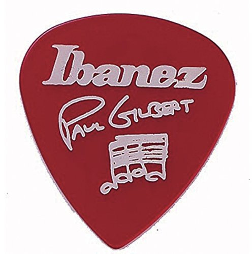 Ibanez B1000PG-CA Lot de 6 médiators Signature Paul Gilbert, 1.0mm, Rouge