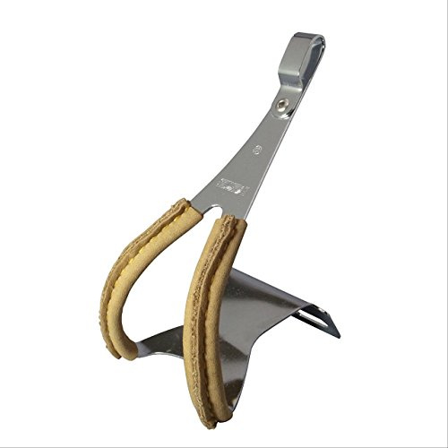 MKS Steel & Leather Toe Clip, Black, M