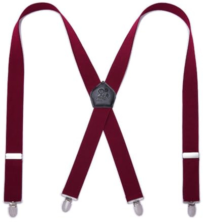 KANGDAI Men Braces Strong Metal Clips 4 X Back Durable Elastic Adjustable Suspenders Heavy Duty Mens Braces