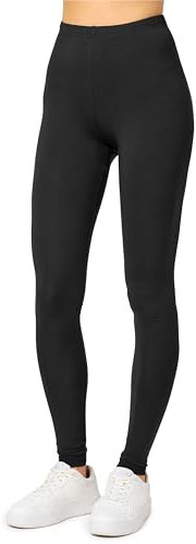 Merry Style Damen Lange Leggings aus Viskose MS10-143 (Schwarz, XL)