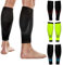 NV Compression Race and Recover Calentadores de pantorrilla de compresión Negros - Compression Calf Sleeves - Sports Recovery, Work, Flight - Running, Cycling, Gym (Black/Grey Stripes, L-XL)