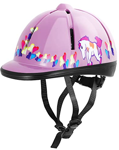 Xiaozxwlhq Casco de equitación ajustable para niños de 2 a 6 años, talla S y tamaño de cabeza de 48 a 54 cm, color rosa