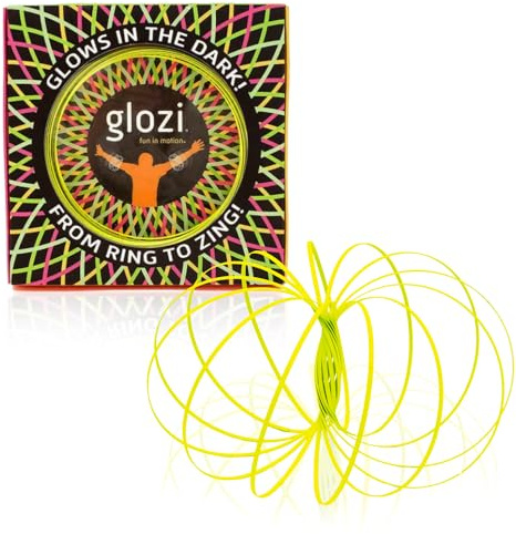 Glozi Anneau Géométrique Anti Stress Magic Flow – Jouet Enfants Facile à Utiliser - Anneau Cinétique 3D Slinky, Jouet pour Enfants et Adultes (Jaune)
