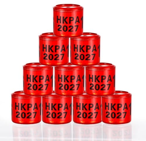 100 Anillos de Paloma de Aluminio Multicolor para identificar Cintas de plástico con Entrenamiento HKPA 2027 para identificar pájaros