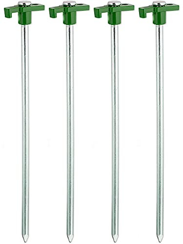 4 Large Heavy Duty Storm Proof Tent Pegs, Galvanised Steel Rust Proof – These Stakes are Ideal for a Hard and Rocky Ground for Camping Tents, Gazebos and Gardening (4 Rock Pegs)