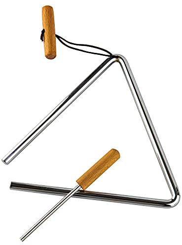 Dreieckige Handpercussion mit Schläger, Rhythmus-Stahldreiecke, Musikinstrument (20,3 cm)