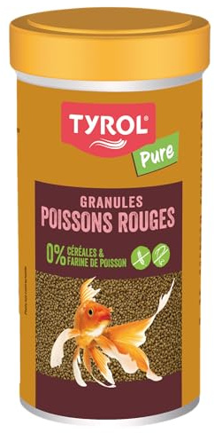 Tyrol Pure – Granulado de insectos para peces – Comida para peces – Alimentos para peces completos a base de ingredientes de calidad – 4 tipos de insectos – Comida de pescado rojo 250 ml