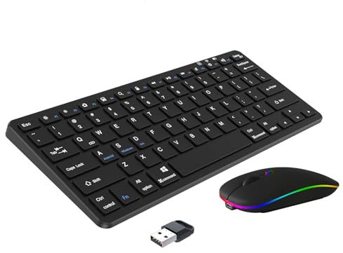 Bluetooth-tangentbord för iPad, Bluetooth-tangentbord kompatibelt med iPad 10.2''/9.7'', iPad Pro 11'', iPad Air/iPad Mini, tangentbord för Windows, iOS, Android, USB Bluetooth-adapter,Black