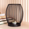 Portavelas Gadgy Negro - Gran portavelas para Velas - Portavelas Negro - Decoración de salón de Velas - Decoración de Velas de Metal - Portavelas Negro - Farol Negro - 16,7 x 18 cm