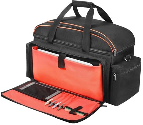 Cable File Gig Bag, DJ Wire Bag for Laptop, DJ Gig Bag with Detachable Padded Bottom, Dividers for Sound Equipment, DJ -Gear, Musician Accessories