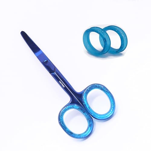 AFTREN Ciseaux à ongles professionnels pour bébés, coupe-ongles de sécurité pour enfants, ciseaux à cuticules en acier inoxydable, outil de soin des ongles pour enfants, 4,5 pouces, bleu