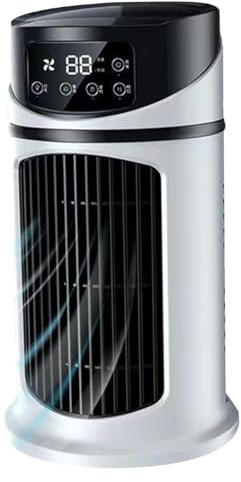 Portable Air Conditioner, Small Tower Fan, 9.5'' Tall Quiet Misting Fans, Cooling Fan with 6 Speed, Evaporative Air Cooler, 6h Timer with 300ml Water Tank, For Home Office Bathroom