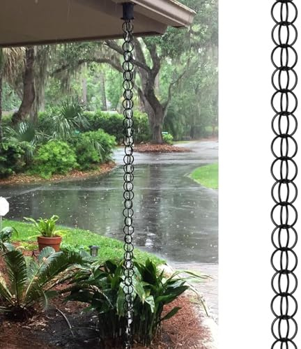 Hssnbkg Chaîne de Pluie Alliage Aluminium - ChaîNe Attrape-Pluie pour GouttièRe, Rain Chain, Facile à Installer Décoration Pratique pour gouttières, décoration de Jardin et de Maison(1m)
