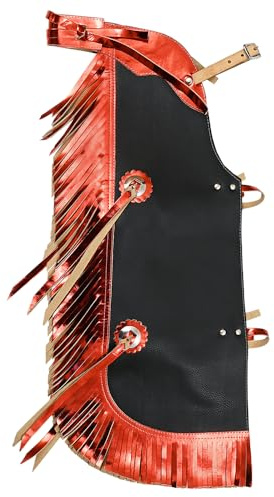 HILASON Pro Rodeo Bull Riding Chaps Faux Leather Youth Black | for Men and Women Western Unisex