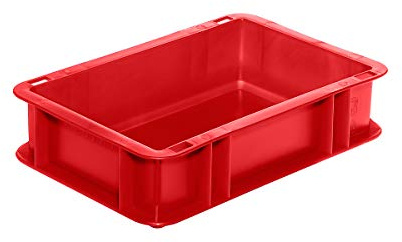 Euro de formato de contenedores apilables, paredes y suelo cerrado – Medidas 300 x 200 x 75 mm – rojo