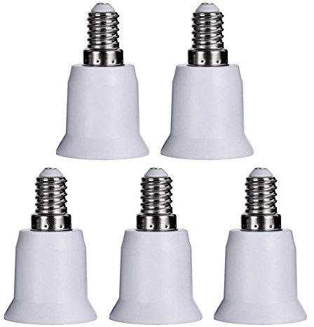 Demiawaking 5pcs Socket Base E14 auf E27 Lampenfassung für-A Schraube Adapter Konverter für Leuchtmittel