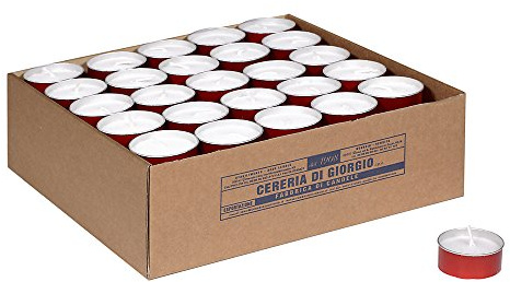 Cereria de Giorgio liturgico Tealight, Cera, Rojo, 4.7 x 4.7 x 2 cm, 100 Unidad