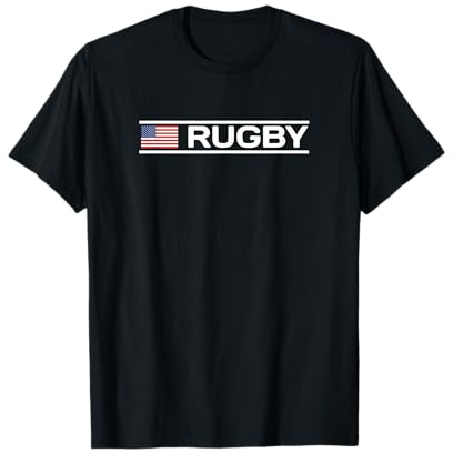 Rugby Text with USA Flag T-Shirt