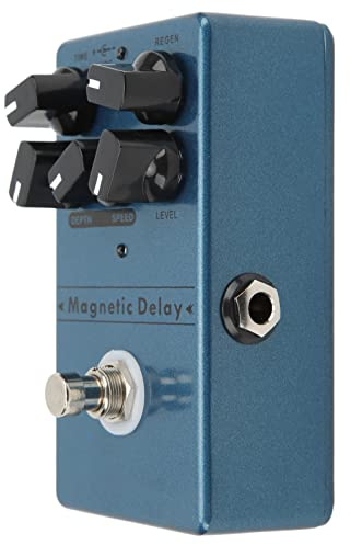 Pedales de Guitarra de Retardo, Controles Regen Perillas de Profundidad Pedal de Efecto de Retardo de Metal para Guitarras