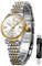 OLEVS Damen Automatikuhr Luxus Diamant Selbstaufzug Kleid Armbanduhr Mondphase Edelstahl Wasserdicht Leuchtend Blau Zifferblatt …, Weiß-L8939, Damen-Armbanduhr
