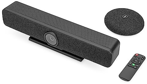 DIGITUS DS-55580 Video Bar Pro, Video-Konferenz-System – 4K UHD 30 Hz ePTZ Webcam Kamera – 1 Tischmikrofon & 4 Interne Mikrofone – Lautsprecher Intern 5 W – Auto-Fokus & -Zoom, Echo Cancellation