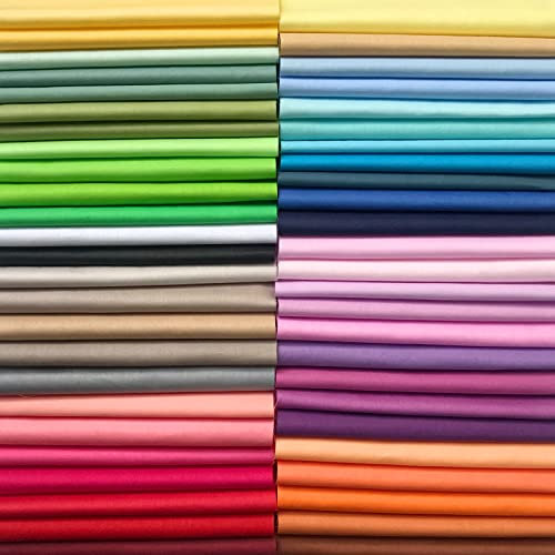 Qililandiy 50 Stück Baumwollstoff 100% Baumwolle Nähstoffe Patchwork DIY Stoffpaket Zugeschnittene Stoff Quadrate zum Nähen Handwerk Deko (20x20cm Mehrfarbig)