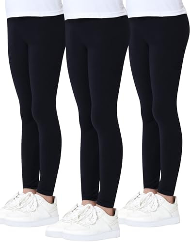 Charmi Leggings de Algodón Pantalones Deportiva Niñas Pack de 3 Negro 12-14 Años (Tamaño del Fabricante 170)