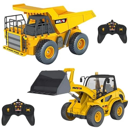 s-idee® 1515 RC Kipplader (Gelb) & Radlader (gelb) Set Huina 1:24 ferngesteuertes Baustellenset